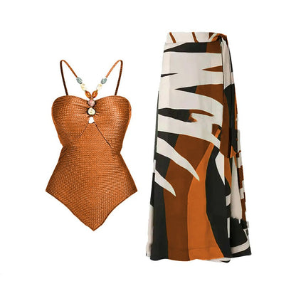Muschibitch Badeanzug Set Eleganza Damen mit Pareo figurbetont