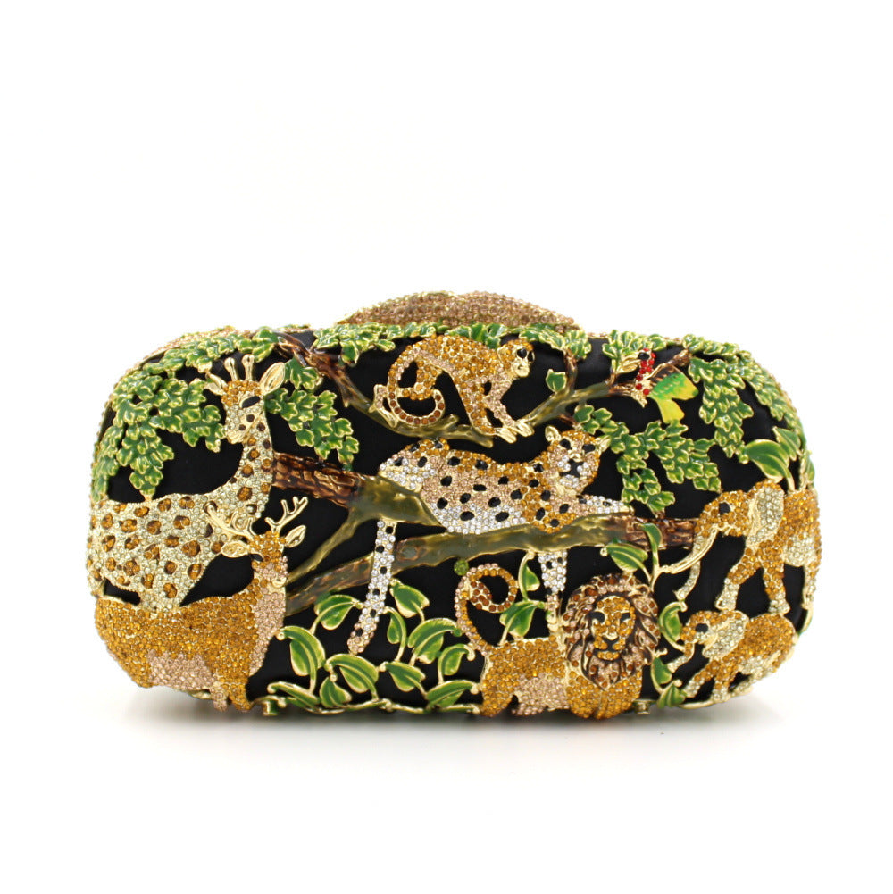 Muschibitch Jungle Crystal Clutch – Luxury Animal Designer Evening Bag
