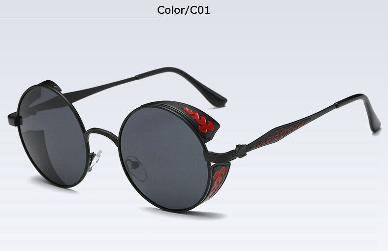 Punkgraf Steampunk Sonnenbrille Rund – Punk Vintage Brille