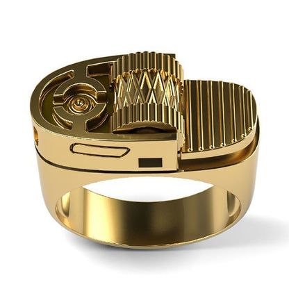 Feuerzeug Ring Herren Gold – Punk Lighter Ring 14K Style