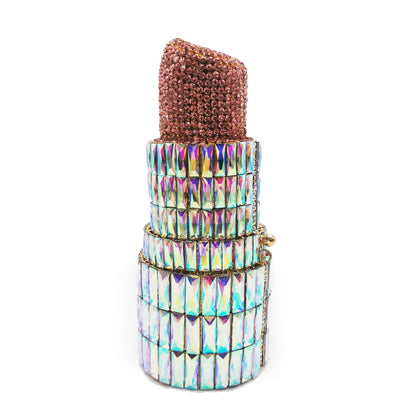 Muschibitch Crystal Lipstick Clutch – Luxus Designer Lippenstift Abendtasche