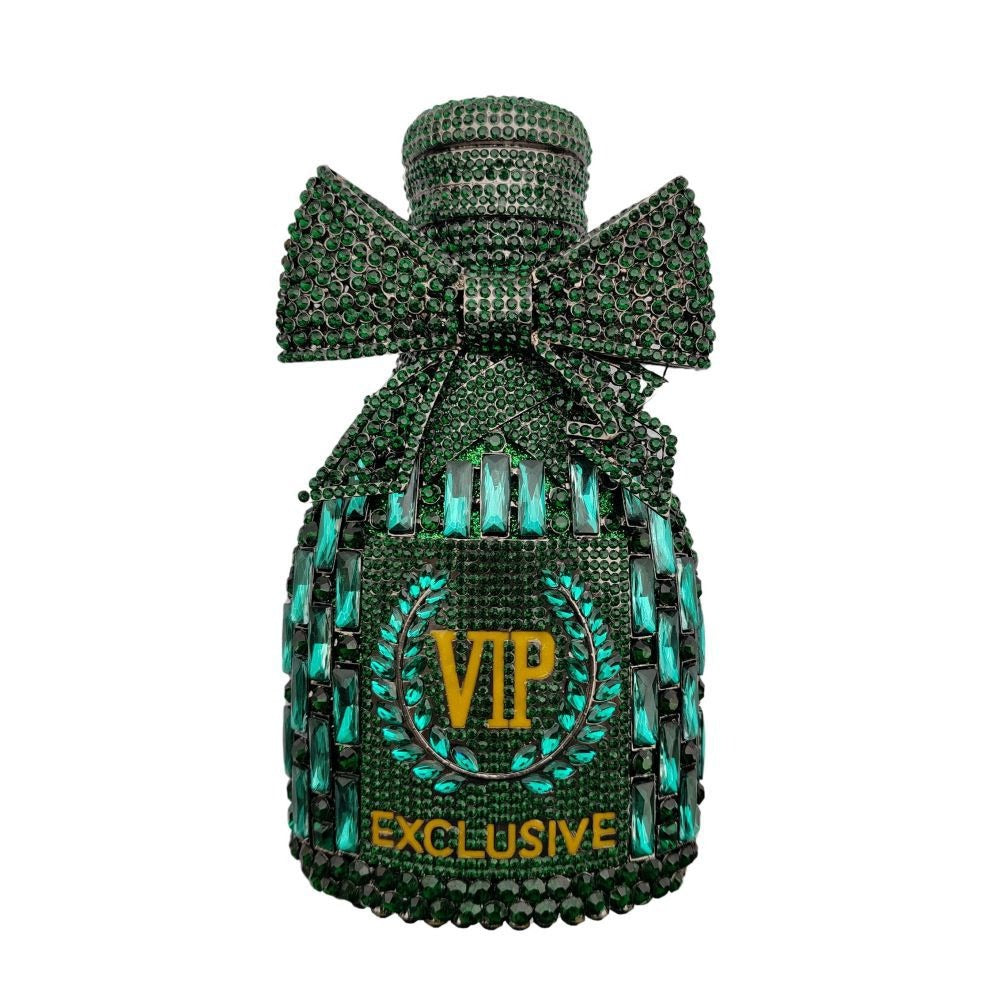 Muschibitch VIP Crystal Bottle Clutch – Luxury Rhinestone Designer Evening Bag