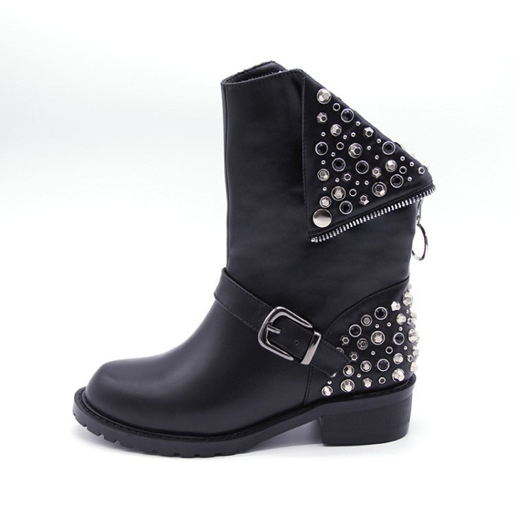 Punkgräfin Rivet Boots – Gothic Punk Nieten Stiefel Damen