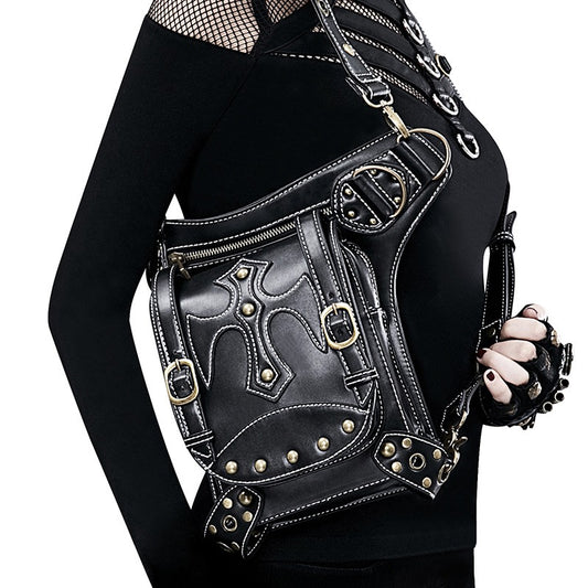 Gothic Punk Waist Bag – Harness Schultertasche Biker Tasche