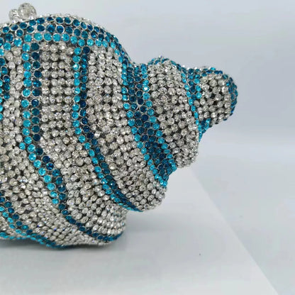 Muschibitch Crystal Shell Clutch – Luxury Rhinestone Conch Designer Evening Bag