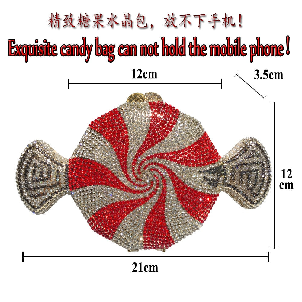 Muschibitch Candy Crystal Clutch – Luxus Designer Bonbon Abendtasche
