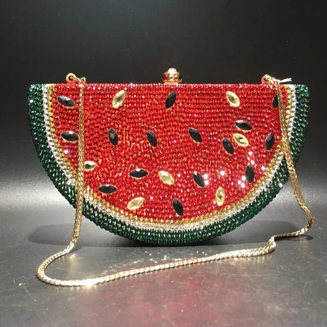Muschibitch Crystal Lemon Clutch – Rhinestone Designer Abendtasche