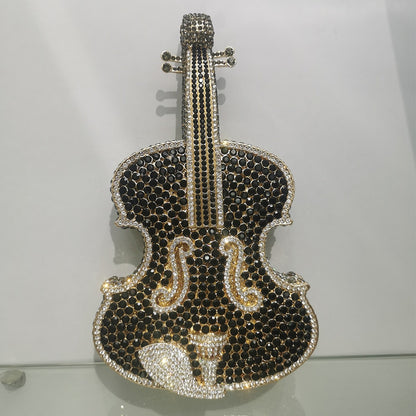 Muschibitch Crystal Violin Clutch – Luxus Designer Kristall Abendtasche