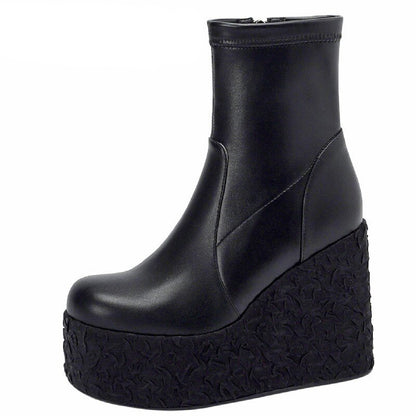 Punkgräfin Platform Wedge Boots – Punk Designer Plateau Stiefel