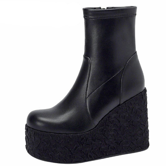 Punkgräfin Platform Wedge Boots – Punk Designer Plateau Stiefel