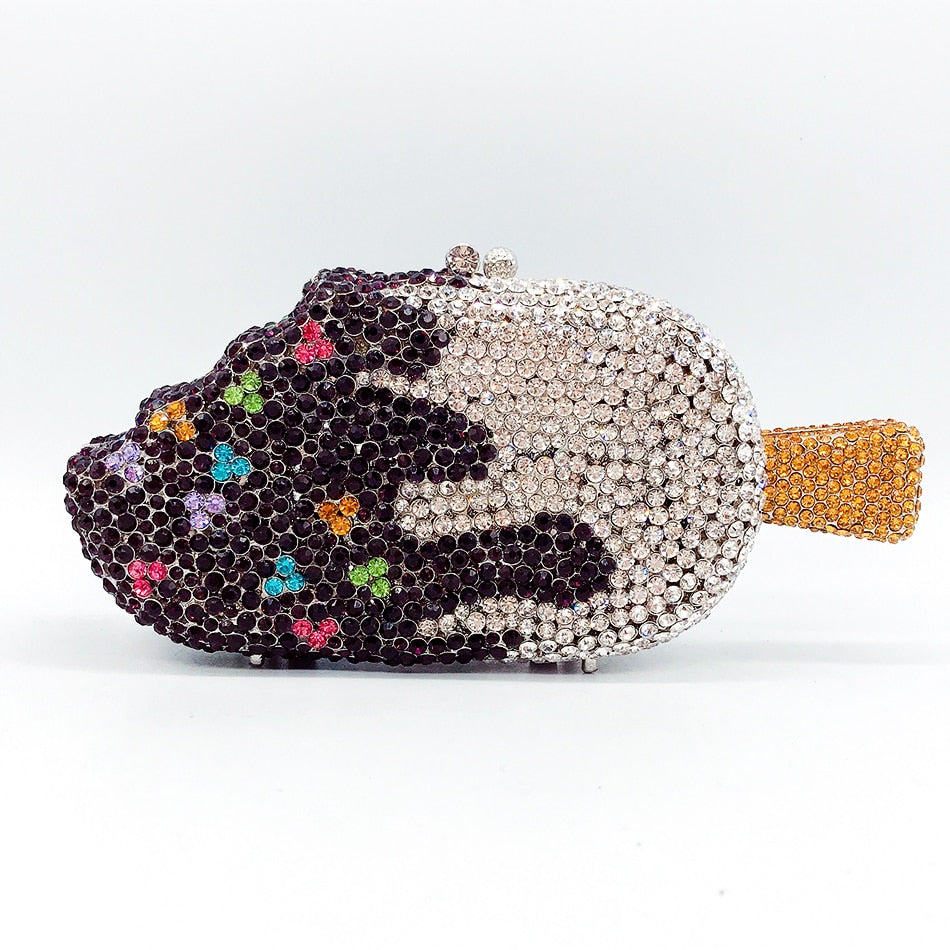 Muschibitch Ice Cream Crystal Clutch – Luxus Designer Eiscreme Abendtasche