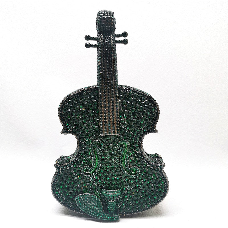 Muschibitch Crystal Violin Clutch – Luxus Designer Kristall Abendtasche