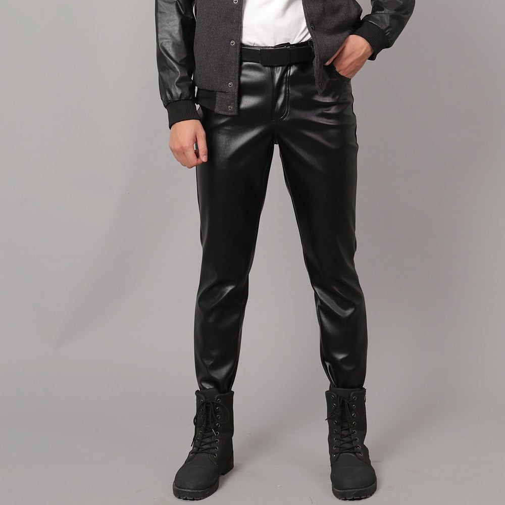 Punkgraf Lederhose Herren Slim Fit – Punk Vegan Leder Hose Streetwear