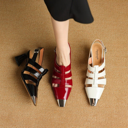 Punkgräfin Gothic French Retro Sandalen Damen – Luxus Designer Heels