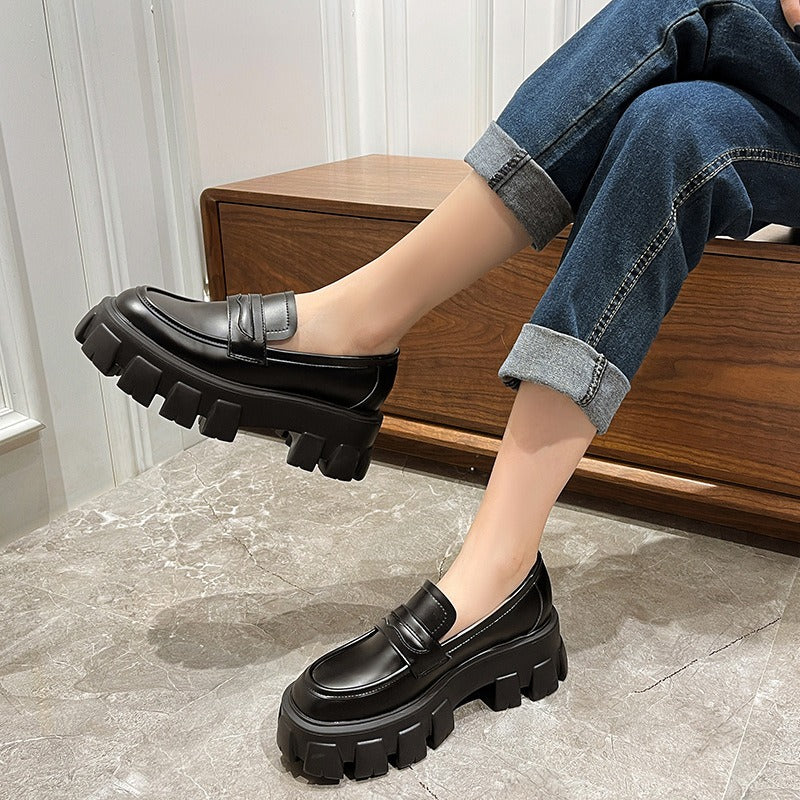 Punkgräfin British Style Platform Loafer – Punk Chunky Loafer mit Plateausohle