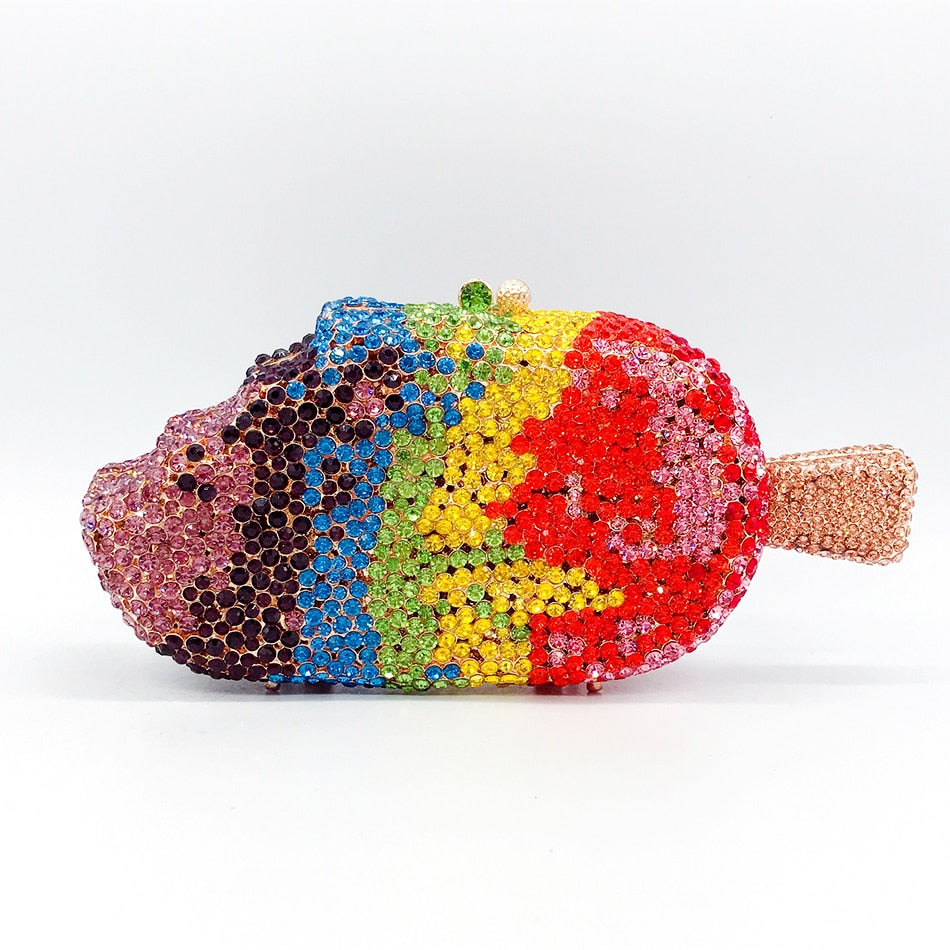 Muschibitch Ice Cream Crystal Clutch – Luxus Designer Eiscreme Abendtasche