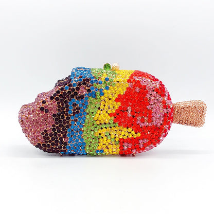 Muschibitch Ice Cream Crystal Clutch – Luxus Designer Eiscreme Abendtasche