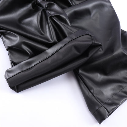 Punkgraf Punk Lederhose Herren – Schwarze Vegan Streetwear Punk Hose