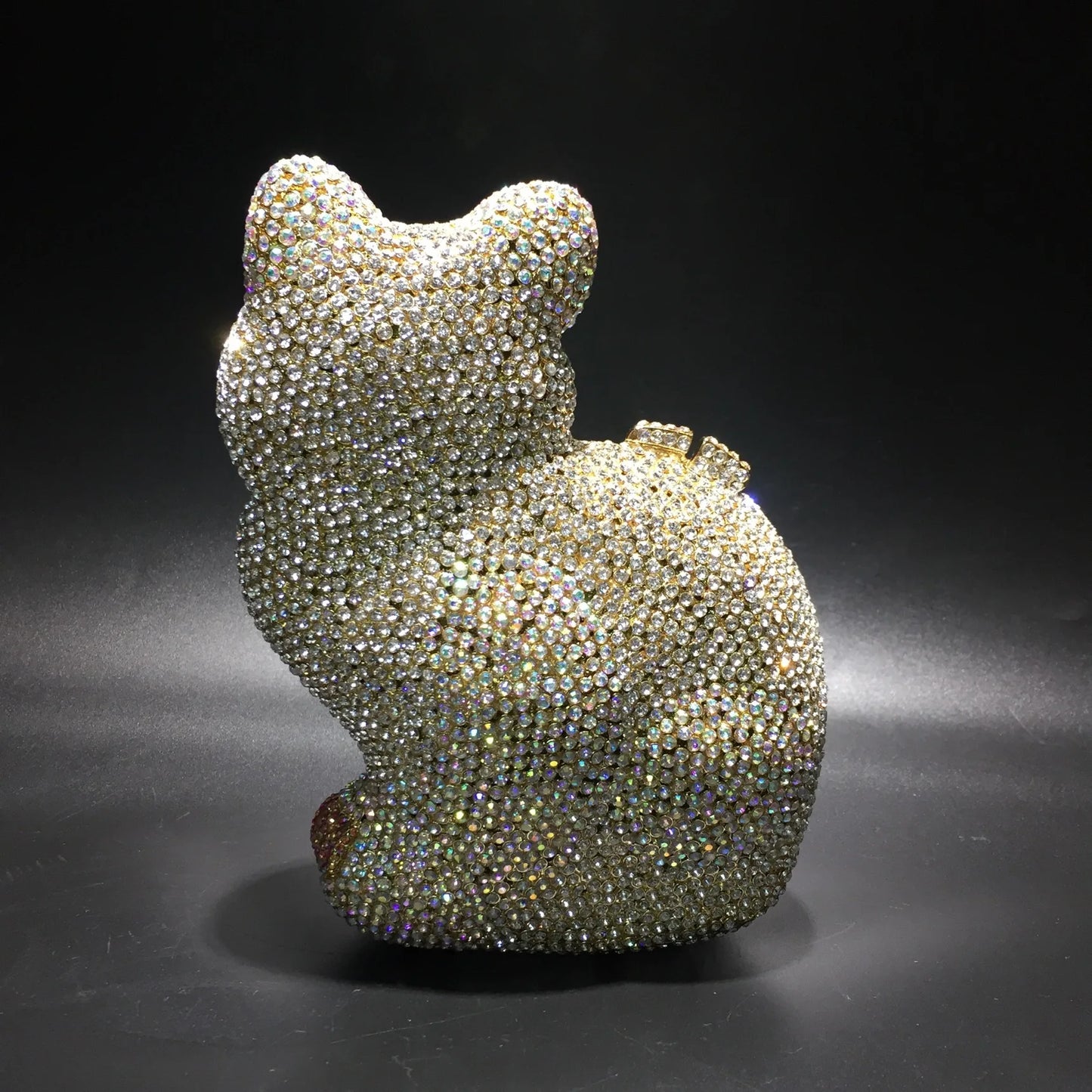 Muschibitch Crystal Cat Clutch – Luxury Rhinestone Kitty Party Bag
