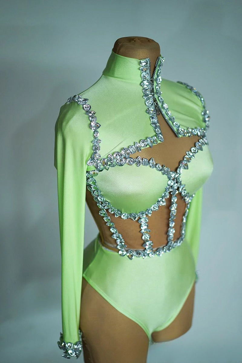 Muschibitch Strass Bodysuit Damen Socialite Swimwear Jumpsuit
