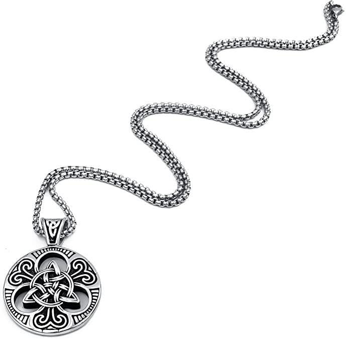 Keltische Knotenhalskette – Wikinger Trinity Knot Gothic Anhänger