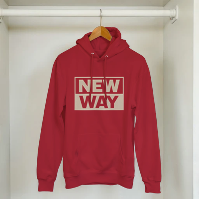 New Way Hoodie Unisex Rot, Statement-Hoodie, Motivations-Streetwear