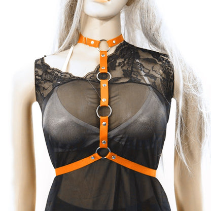 Punk Gothic Harness Body Chain – Ring Strap Brust Harness - Viele Farben