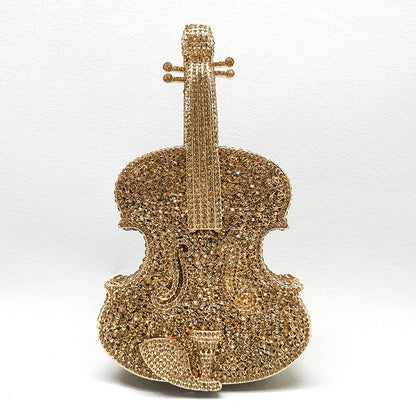 Muschibitch Crystal Violin Clutch – Luxus Designer Kristall Abendtasche