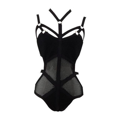 Punkgräfin figurbetonter Gothic Monokini, Sexy Punk Badeanzug Damen