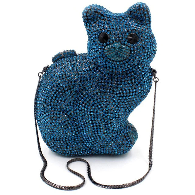 Muschibitch Crystal Cat Clutch – Luxury Rhinestone Kitty Party Bag