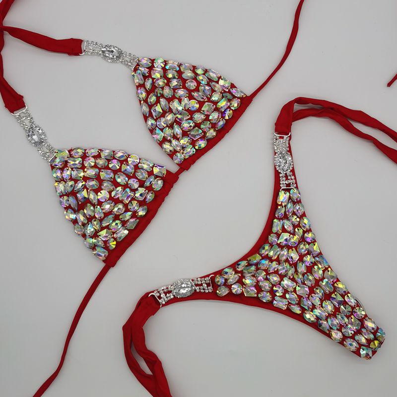Muschibitch Strass Bikini Damen Glamour Triangel Bikini S–L