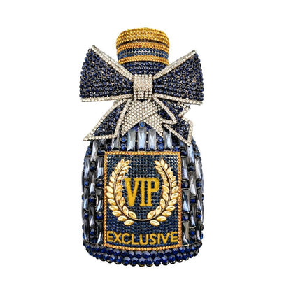 Muschibitch VIP Crystal Bottle Clutch – Luxury Rhinestone Designer Evening Bag