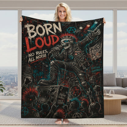 Punk Flanelldecke Decke BORN LOUD Kuscheldecke – Punkgraf Rebel Blanket
