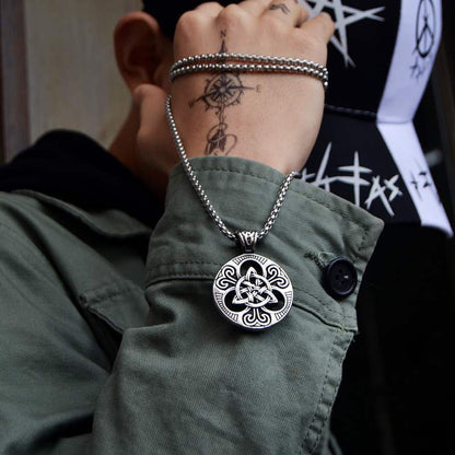 Keltische Knotenhalskette – Wikinger Trinity Knot Gothic Anhänger
