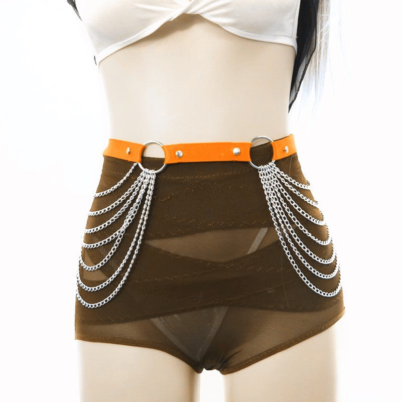 Gothic Punk Ketten Gürtel – Elastic Waist Chain Harness - Viele Farben