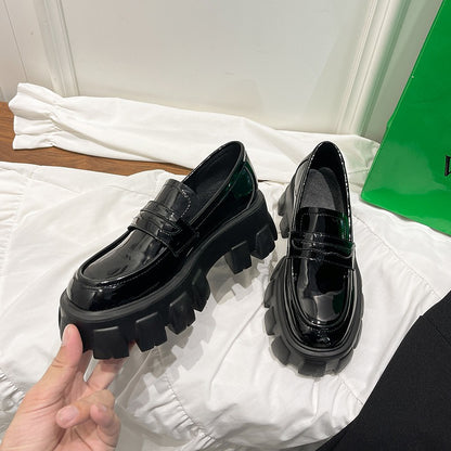 Punkgräfin British Style Platform Loafer – Punk Chunky Loafer mit Plateausohle