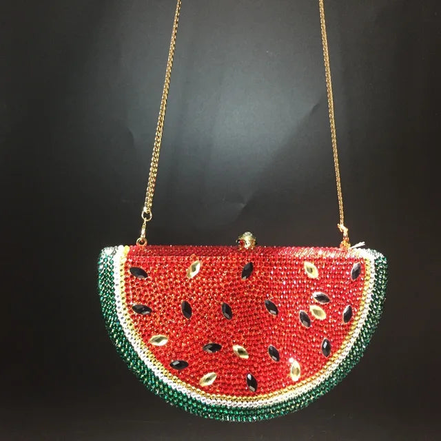 Muschibitch Crystal Watermelon Clutch – Rhinestone Designer Abendtasche
