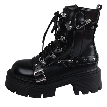 Punkgräfin Punk Boots – Gothic Plateau Combat Boots Damen
