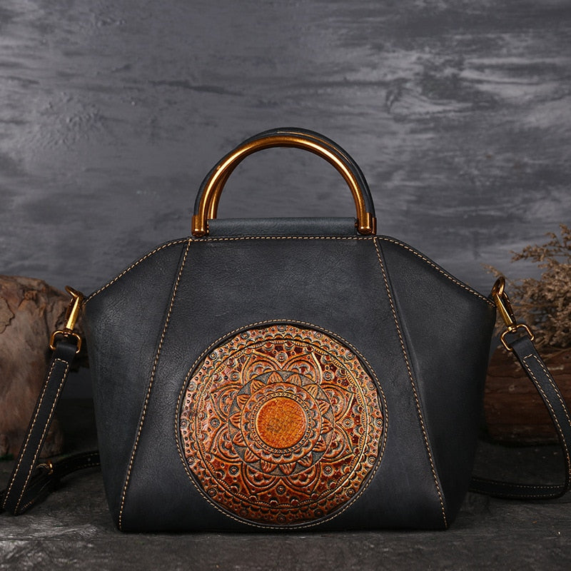 Muschibitch Mandala Leather Bag – Luxus Designer Echtleder Handtasche