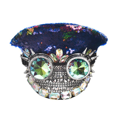 Muschibitch Rave Punk Captain Hat – Luxus Festival Goggles Cap