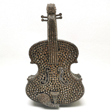 Muschibitch Crystal Violin Clutch – Luxus Designer Kristall Abendtasche