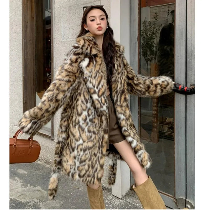 Muschibitch Leopard Faux Fur Coat – Luxury Animal Print Winter Coat