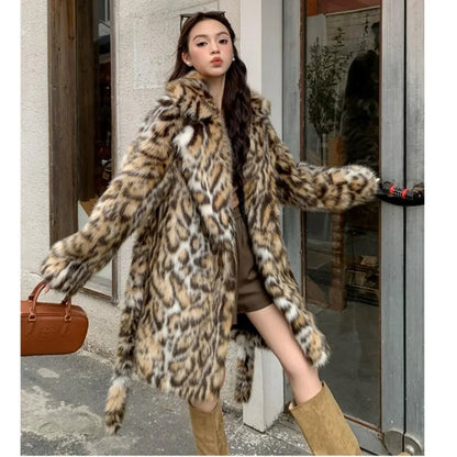 Muschibitch Leopard Faux Fur Coat – Luxury Animal Print Winter Coat