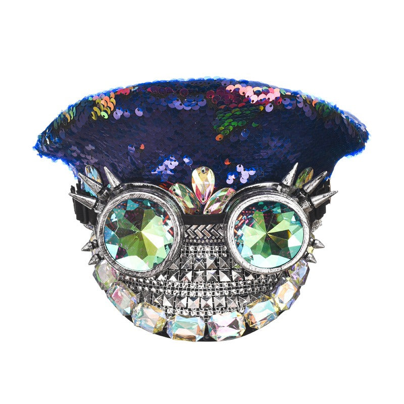 Muschibitch Rave Punk Captain Hat – Luxus Festival Goggles Cap