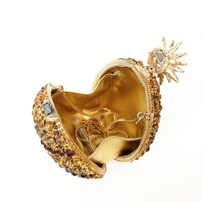 Muschibitch Pineapple Crystal Clutch – Luxury Rhinestone Designer Evening Bag