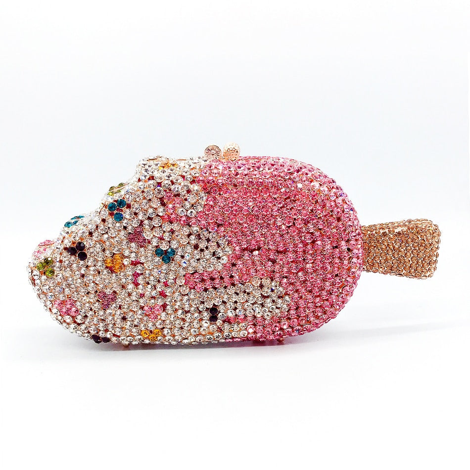 Muschibitch Ice Cream Crystal Clutch – Luxus Designer Eiscreme Abendtasche