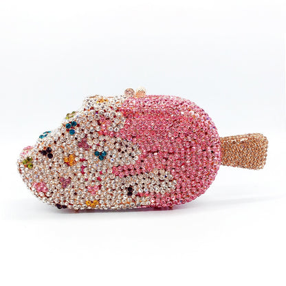 Muschibitch Ice Cream Crystal Clutch – Luxus Designer Eiscreme Abendtasche