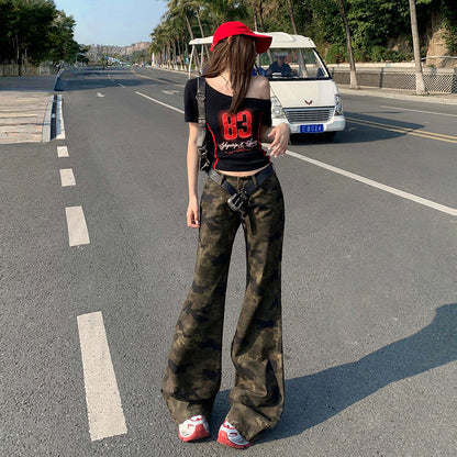 Punkgräfin – Camouflage Flare Street Jeans
