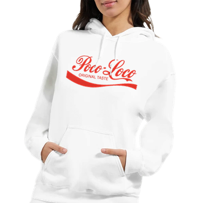 Poco-Loco Retro Coca-Cola Hoodie Weiß/Schwarz „Original Taste“