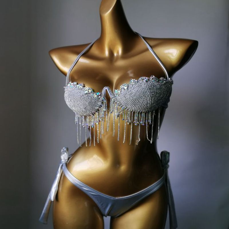 Muschibitch Strass Tassel Luxus Dsigner Bikini Glamour Bikini